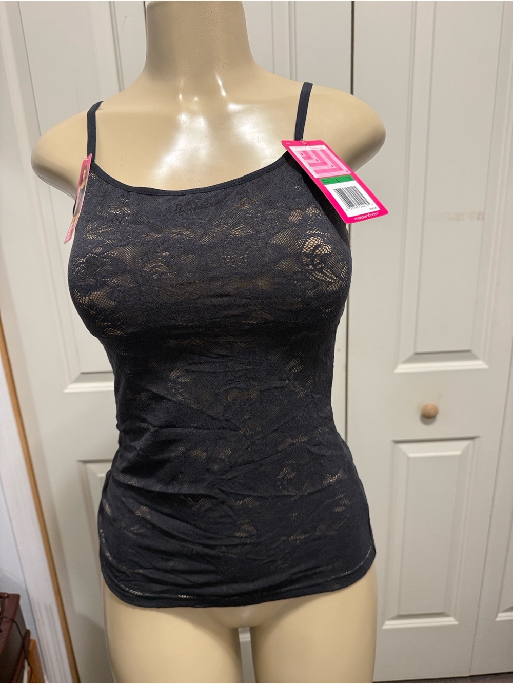 MAIDENFORM Black Lace Cami Tank Top